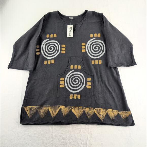 BELMA New York Boho Hippie Tunic Top NWT One Size 100% Cotton Rustic - Picture 1 of 7